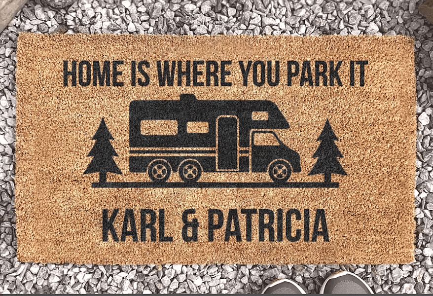 Home is Where you park it Mat, Camping Gift, Camping Welcome Mat