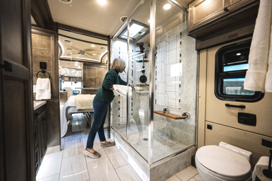 Bus interior shower