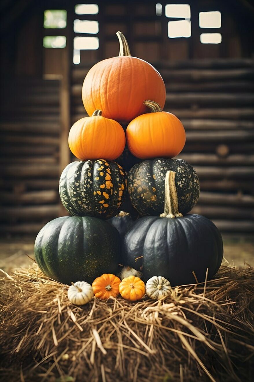 Pumpkins arrangement indoors 23 2150723357