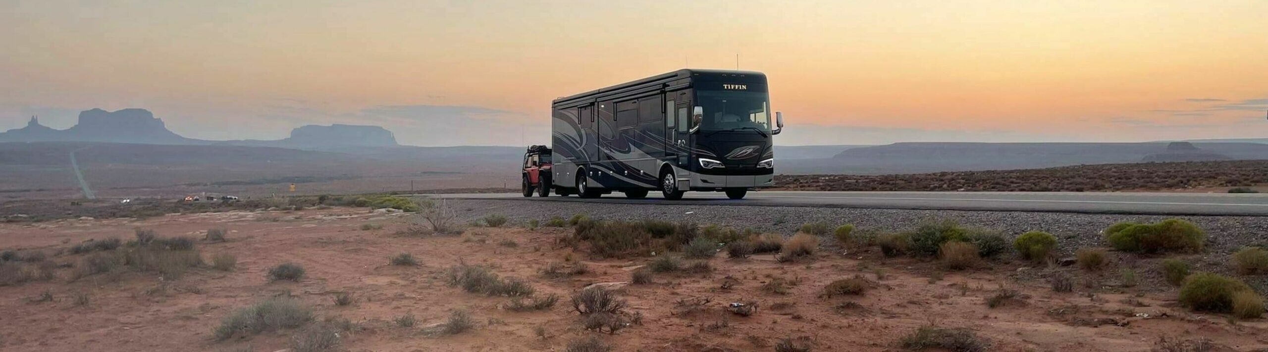 Tiffin Motorhome on the Road