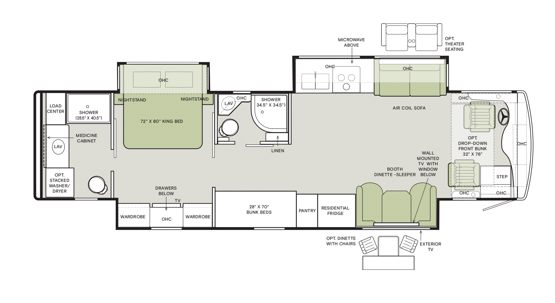 38 BL (39' Bunk House, 2 Full Baths)