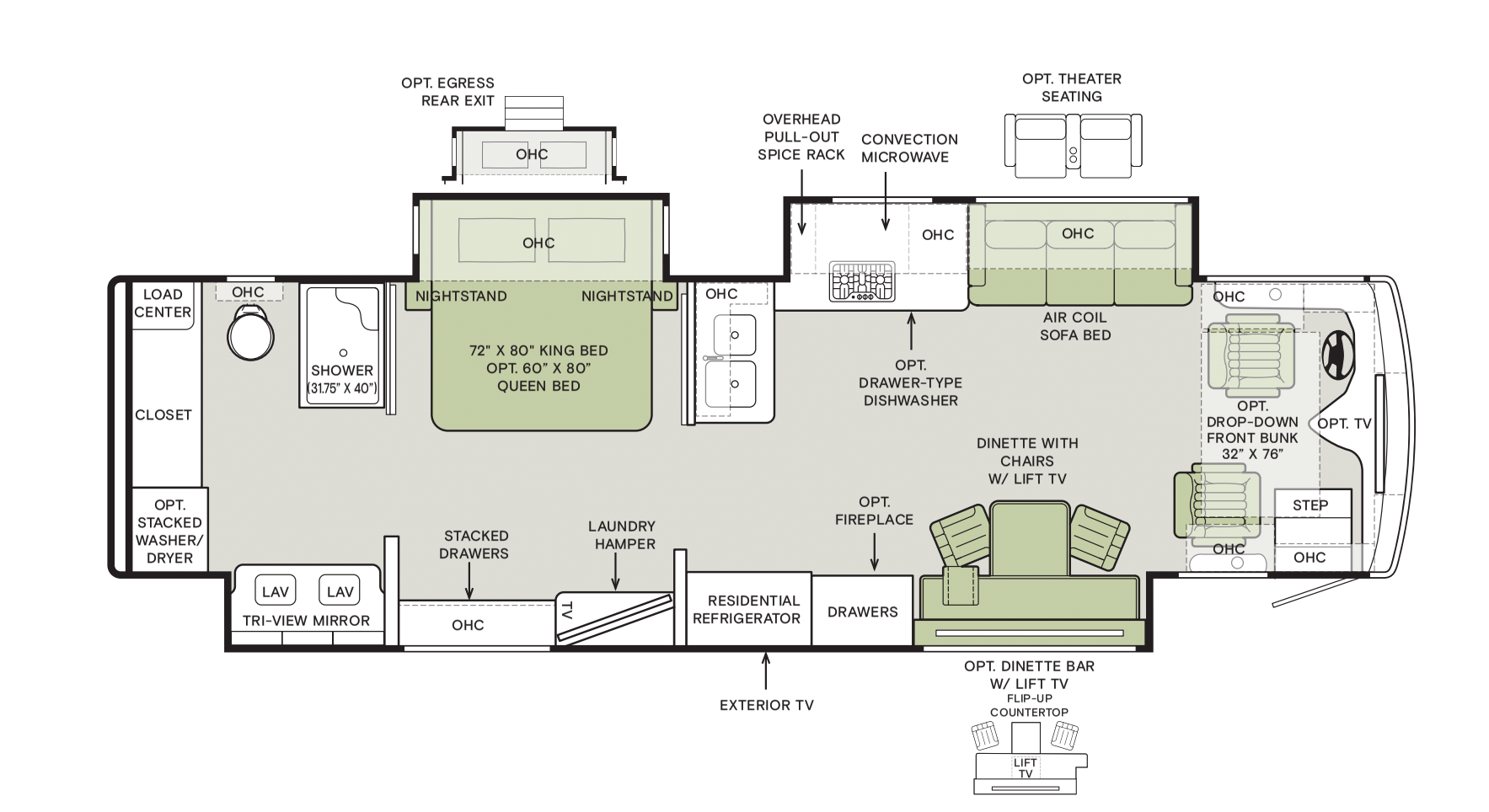 35 CH (37' Rear Bath, Triple Slide)