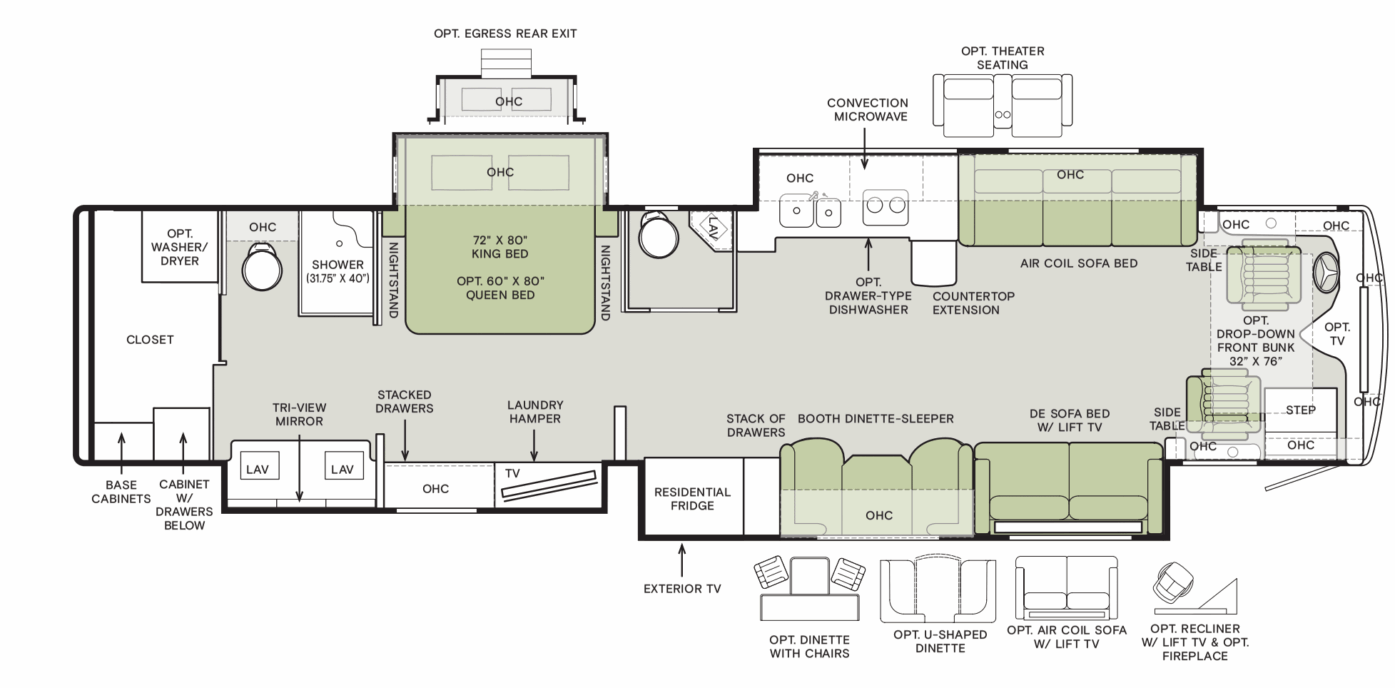 44 OH (45' Bath & 1/2, Quad Slide, Walk-in Closet)