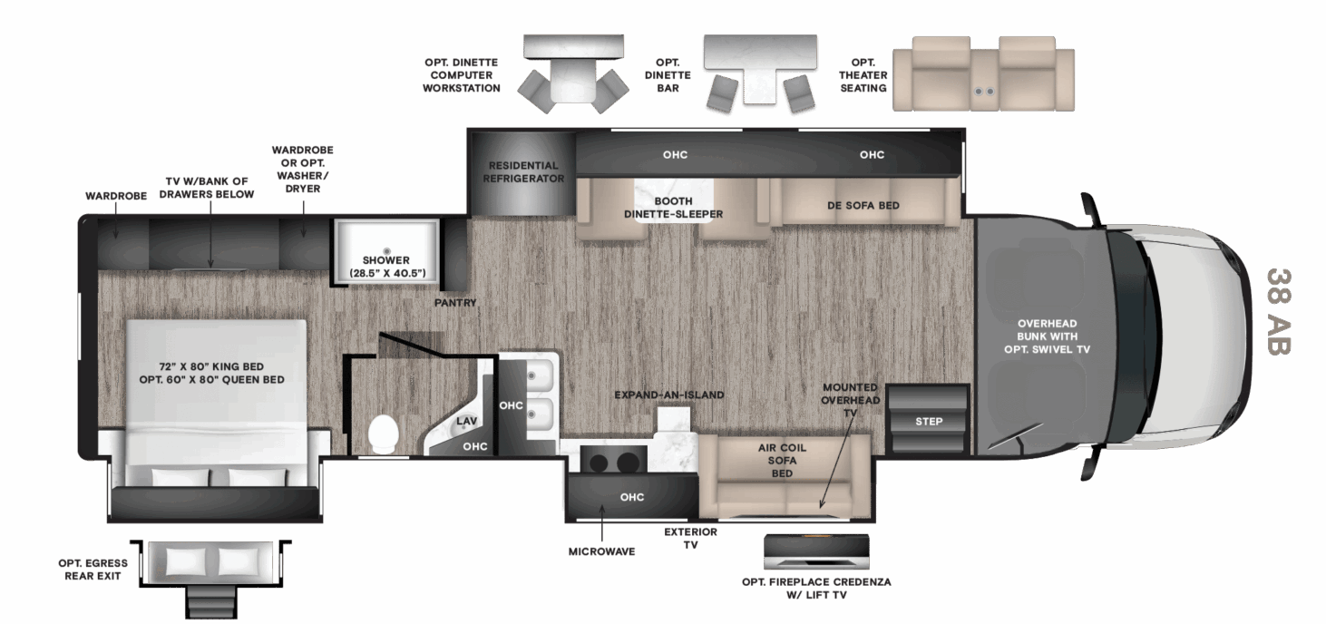 38 AB (39' Split Bath, Triple Slide)