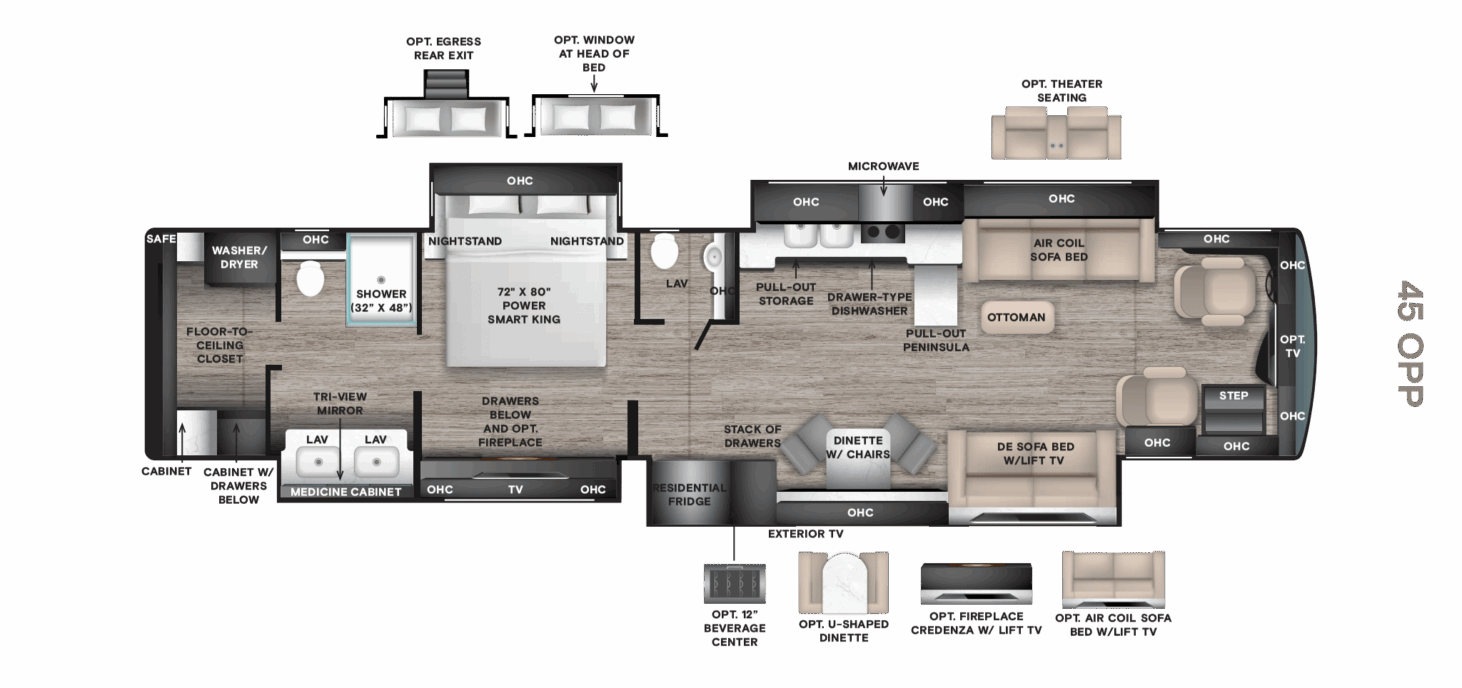45 OPP (45' Bath & 1/2, Walk-in Closet, Quad Slide)