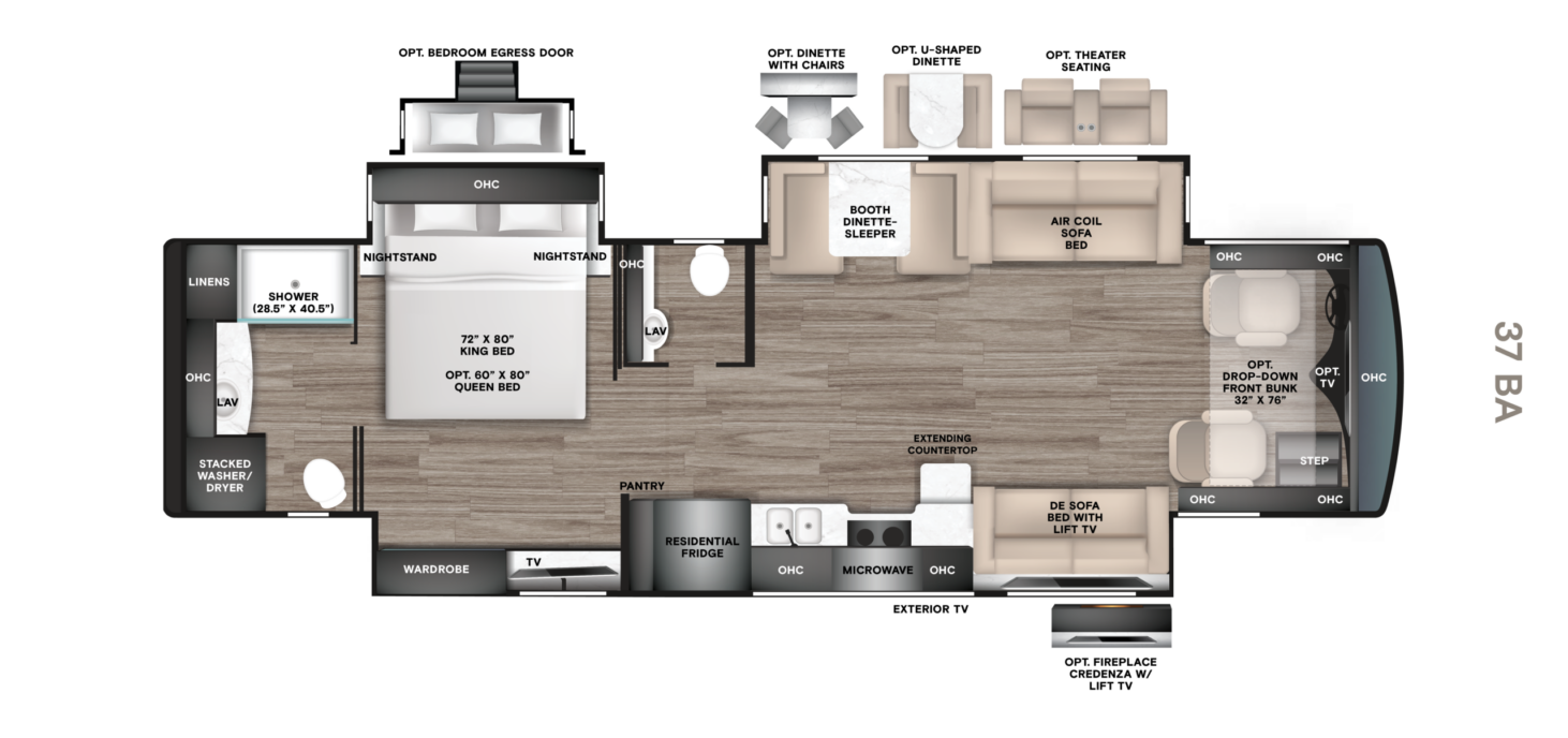 37 BA (38' Bath & 1/2, Triple Slide)