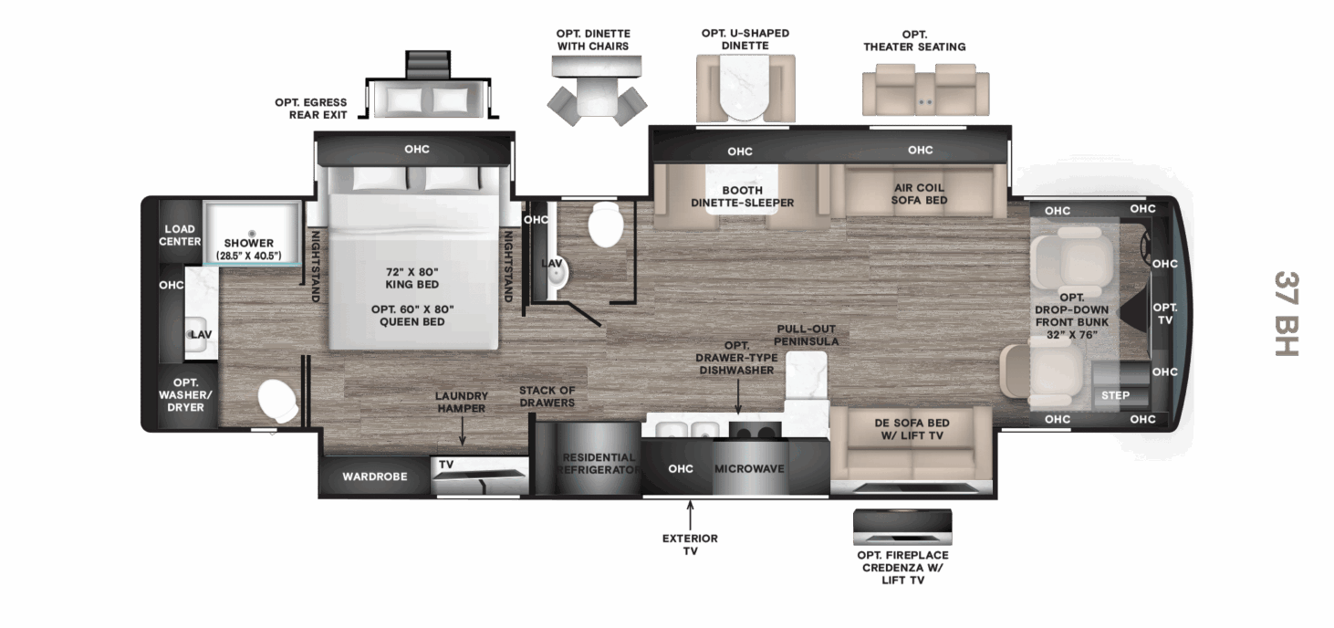 37 BH (38' Bath & 1/2, Triple Slide)