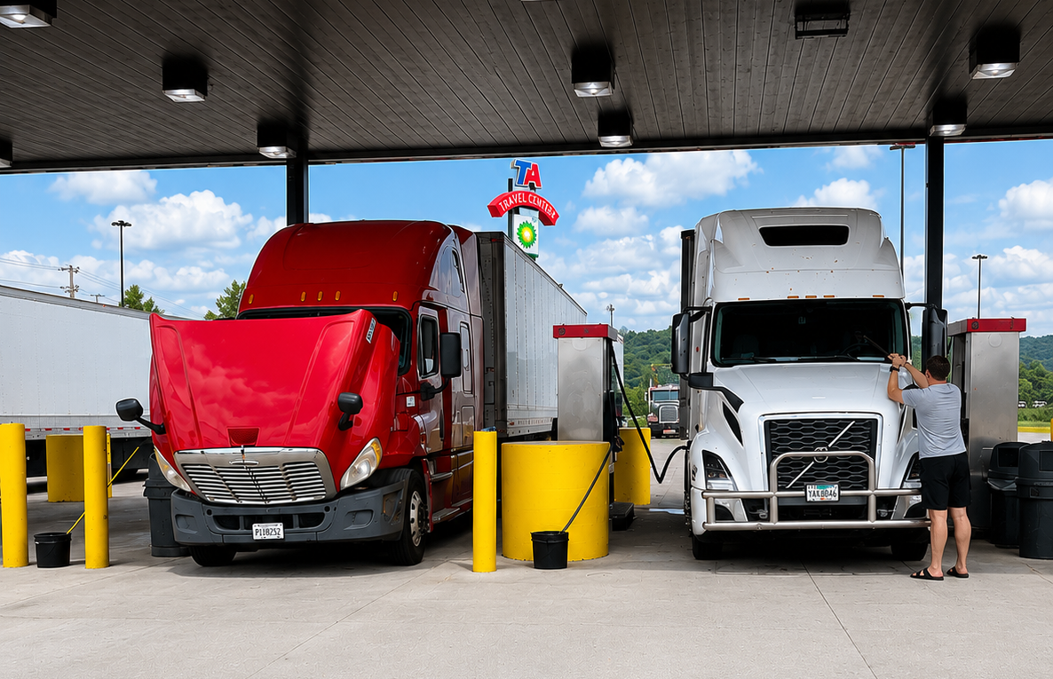 Truck Stops Through a Different Windshield